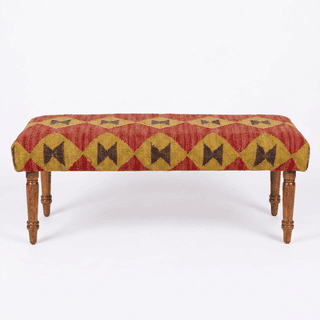 Handmade Kilim Upholstered Wooden Bench (48 inch)