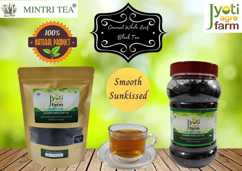 Premium English Orthodox Black Tea from the foothills of Darjeeling | Smooth Sunkissed | Jyoti Agro Farm (200g) | 150 to 200 cups approx | First Flush | Gourmet Whole Leaf Tea by MINTRI TEA view 6