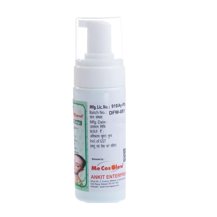 Me Cos Glow Neem Tulsi Face Wash - Purifying Cleanser for Acne-Prone Skin, Natural Antioxidants & Herbal Formula - 150ml | Pack of 2 view 3