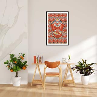 DIVINE SYMPHONY OF GANESHA WALLDECOR 16in X 24in WITH BLACK FRAME