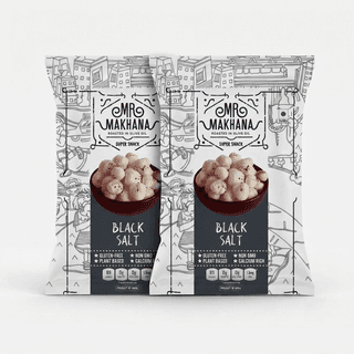 Mr Makhana Black Salt Roasted Makhana 21 g Healthy Snack Pack of 2