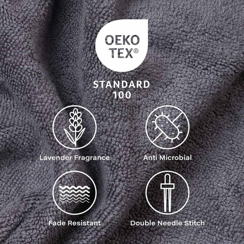 Feather & Spun Bamboo Cotton Bath Towel | Lavender Fragrance | Oeko-TEX® Standard 100 | Anti Microbial | Fade Resistant | Double Needle Stitch | 600 GSM - 76 cms x 137 cms view 5
