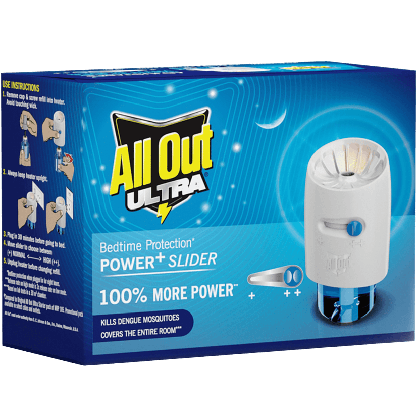 All Out Liquid Vaporiser Mosquito Repellent Starter Pack - Kills Dengue, Malaria, & Chikungunya Mosquitoes, 45 Ml Machine + Refill