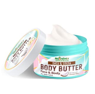 Nutrainix Organics Whipped Skin Salvation Body Butter, 24-Hour Hydration for Silky, Sensitive Skin - 200g