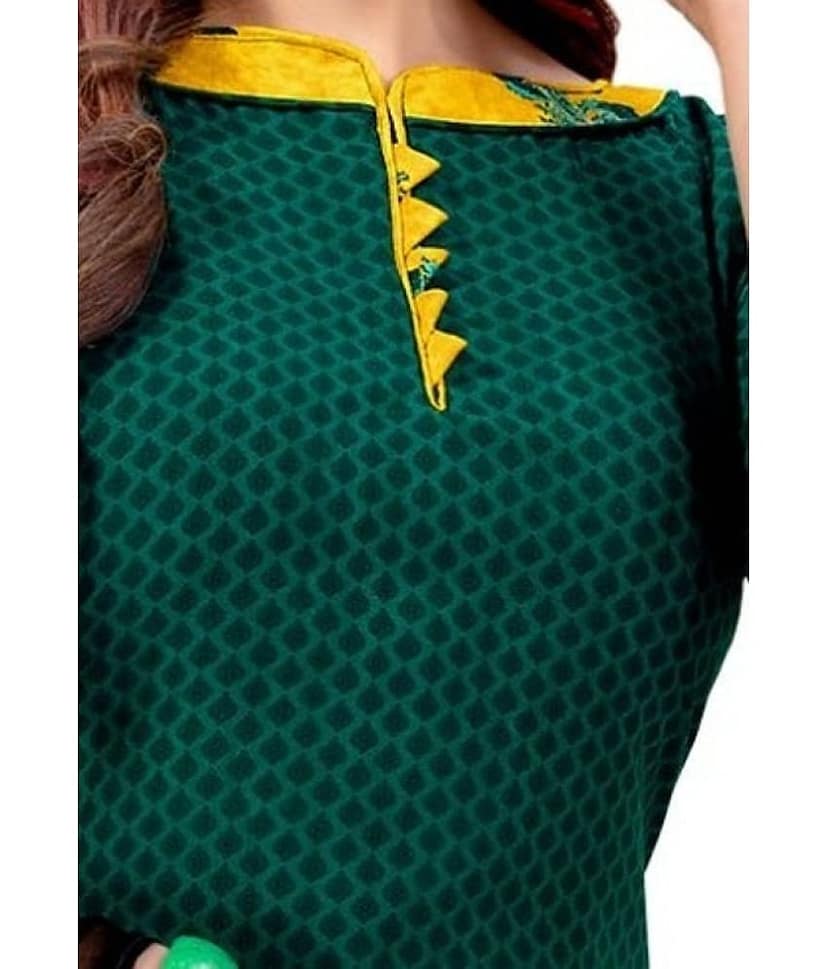 Kkrish Unstitched Crepe Printed Dress Material - Green ( Pack of 1 ) view 2