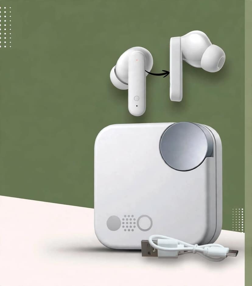 Premium Wireless Bluetooth Earbuds with Charging Case – White
