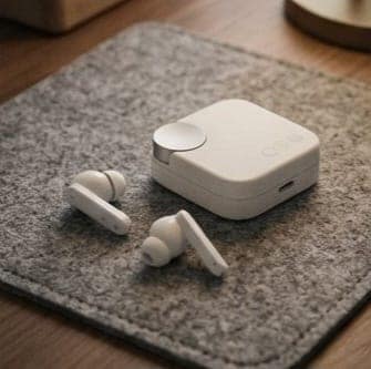 Premium Wireless Bluetooth Earbuds with Charging Case – White view 5