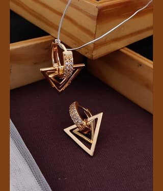 Shivay Fashion Rose Gold Bali Earrings ( Pack of 6 )