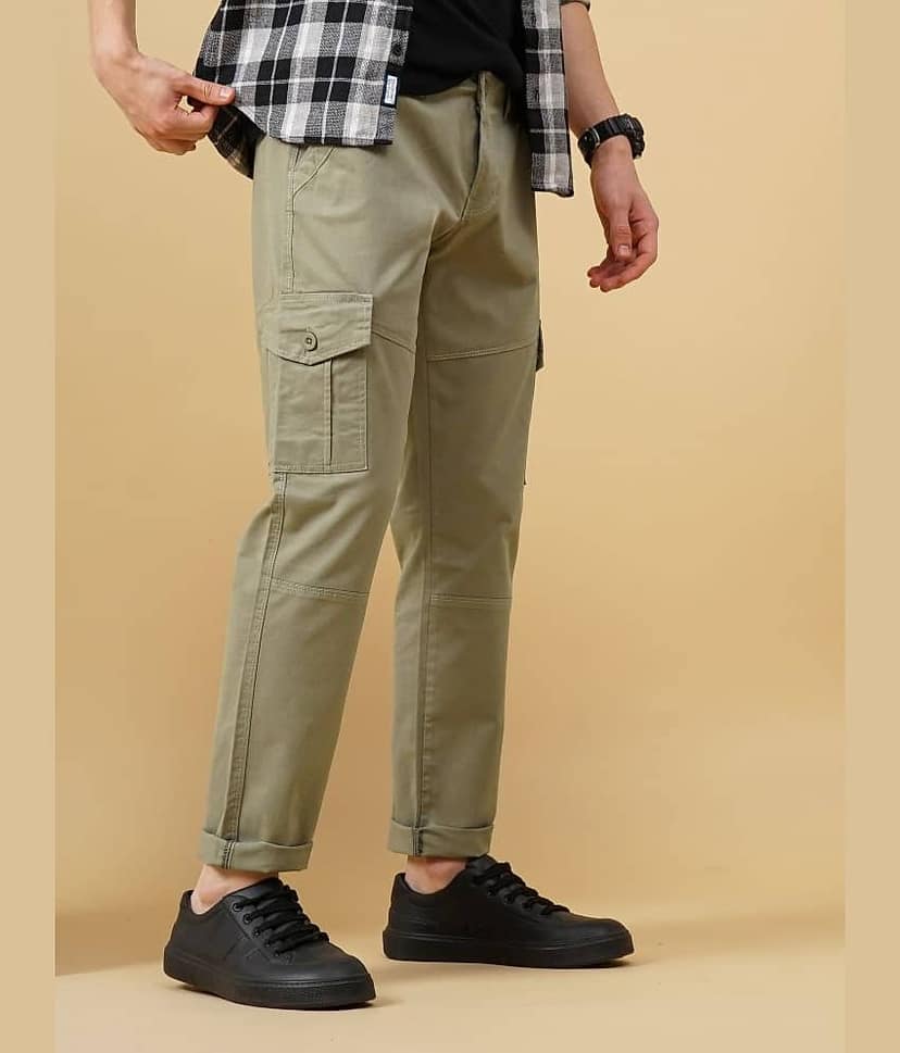 Paul Street Slim Flat Men's Cargos - Brown ( Pack of 1 ) view 3