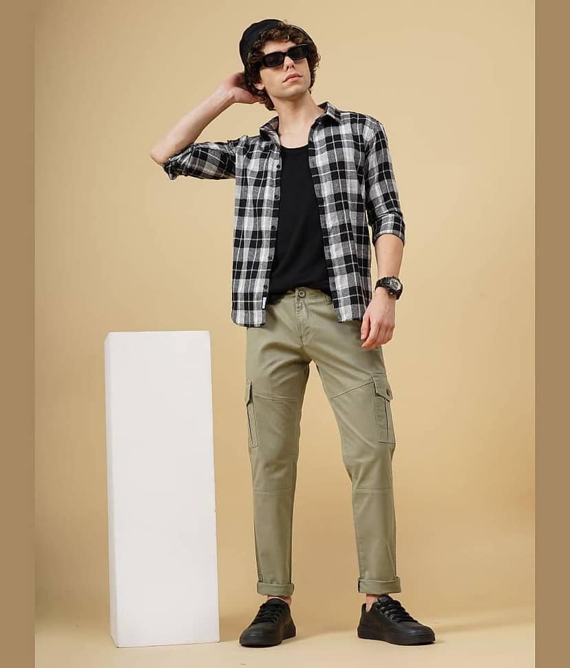 Paul Street Slim Flat Men's Cargos - Brown ( Pack of 1 ) view 5