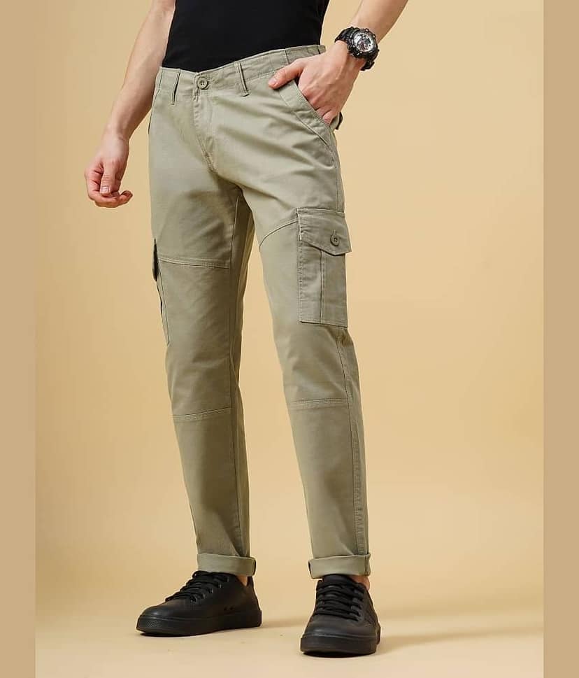 Paul Street Slim Flat Men's Cargos - Brown ( Pack of 1 ) view 7