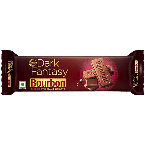 Sunfeast Dark Fantasy - Bourbon, Classic Biscuit, Made With Real Chocolate, 150 g