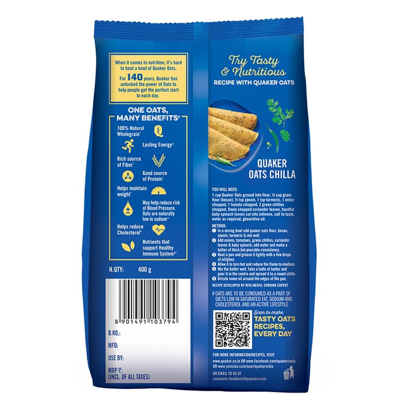 Quaker White Oats Refill, 400 G view 2