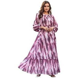 SARINKU Georgette Gown Dress for Women Stylish Western Gown Long One Piece for Girls & Women