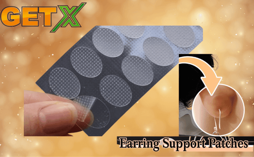 GETX Invisible Ear Lobe Support Patches | Earring Support Tape for Heavy Earrings & Jhumkas | Transparent Patch for Pierced Ears for Women & Girls (Pack of 30) view 3