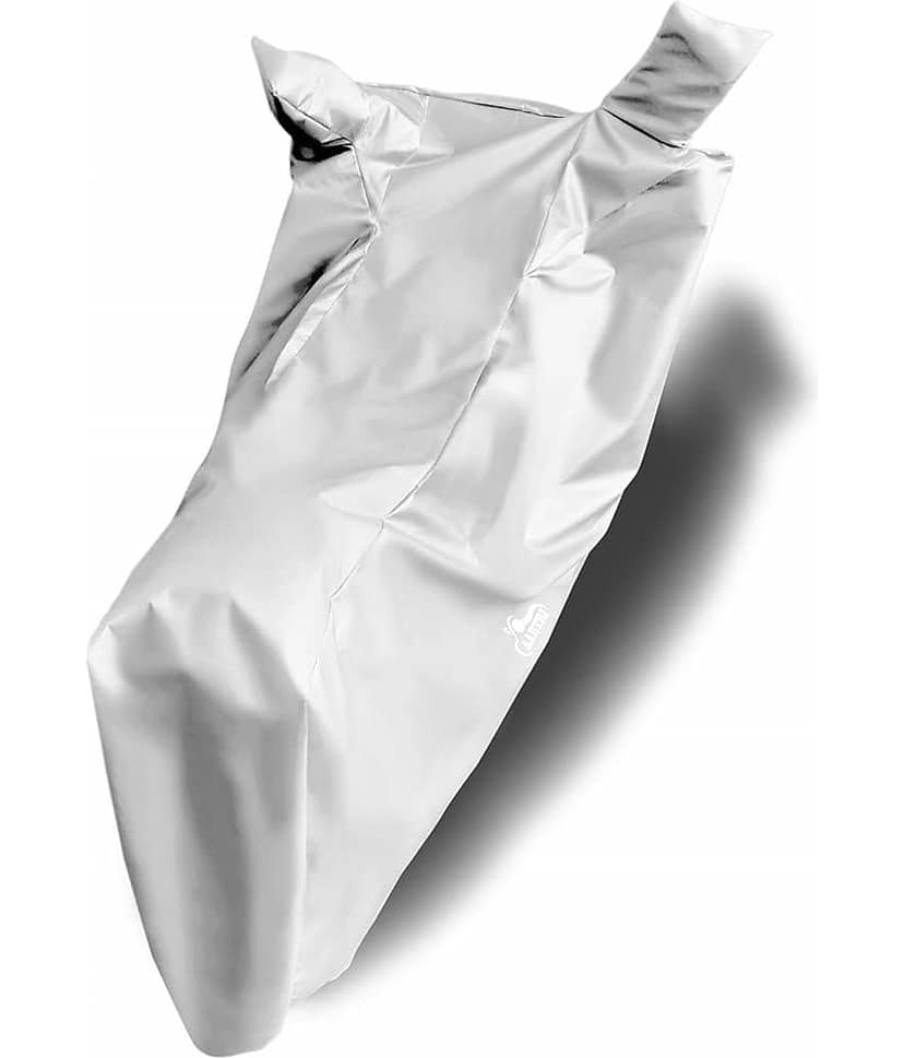 AutoRetail - Silver Dust Proof Two Wheeler Polyster Cover With (Mirror Pocket) for TVS Zest 110(pack of 1) view 2
