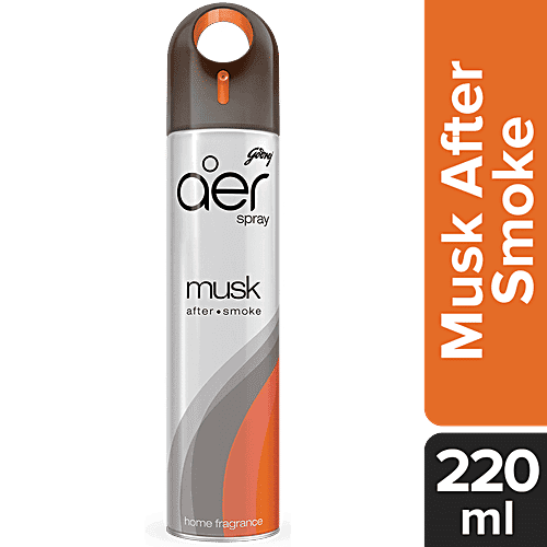 Godrej Aer Spray - Home & Office Air Freshener, Musk After Smoke, 220 ml