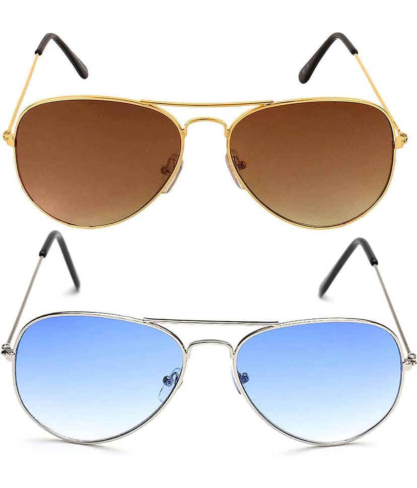 Kanny Devis - Gold Pilot Sunglasses ( Pack of 2 )