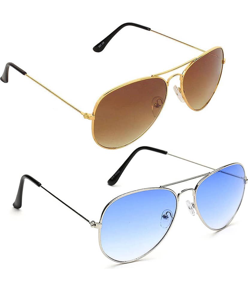 Kanny Devis - Gold Pilot Sunglasses ( Pack of 2 ) view 2