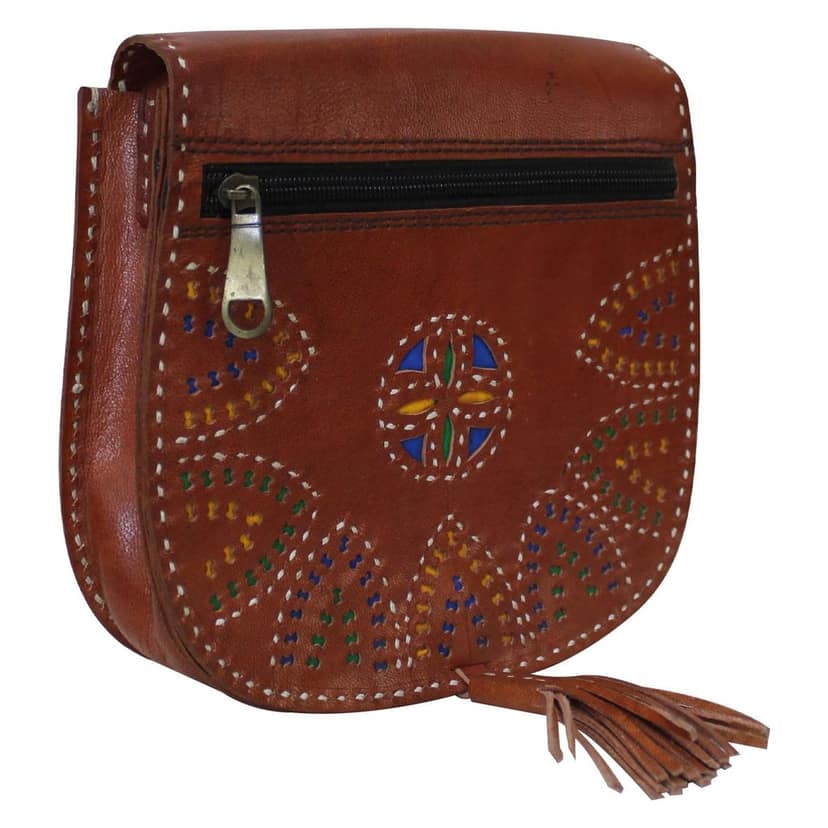 Garvi Gurjari (A Gujarat Govt Enterprise Handcrafted Kutchi Leather Balti Sling Bag (GGCMLBB25) view 4