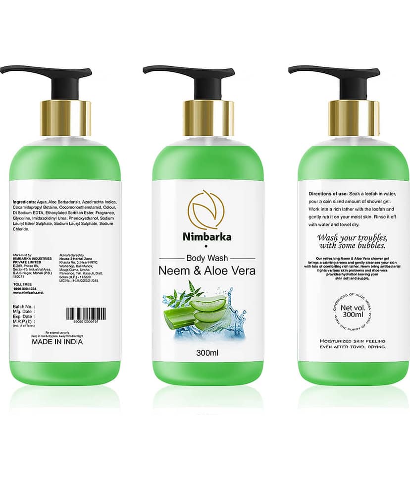 Nimbarka Neem & Aloe Vera Body Wash 300Ml(Pack Of 1) view 2