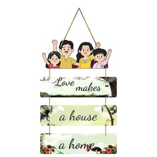 Charmor Love makes a house Decorative Wall Hanger for Living Room | Bedroom | Gift | Home Decoration | Wooden Design Item (WH3309)