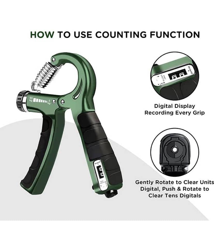 Adjustable Hand Grip Strengthener, Hand Gripper With Counter for Men & Women for Gym Workout Hand Exercise Equipment to Use in Home for Forearm Exercise, Finger Exercise Power Gripper - 60kg view 2