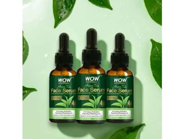 WOW Green Tea Face Serum With Green Tea & Aloe Vera Extracts For Repairing Skin, No Mineral Oil, Parabens, Silicone & Color - 30ml ( Pack of 3)