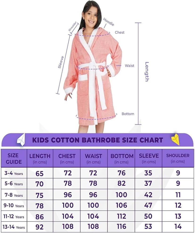 Green Cotton Kids Bathrobe - Soft and Absorbent Terry Cloth Robe for Boys and Girls view 3