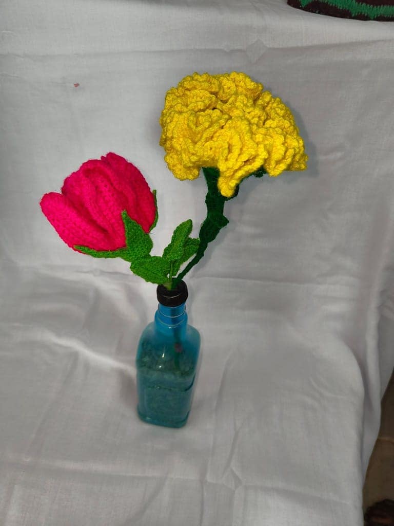 Handmade Crochet Flower Fairy Dolls* Crochet Flower Fairies in a Bottle* Fairy Garden Flower Dolls* Crochet Flower Fairies Home Decor view 2