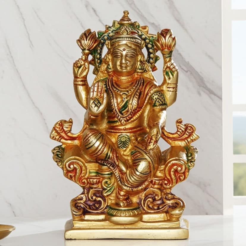 Brass Showpiece Laxmi Ji God Idol Statue (BSMAS1064 L)