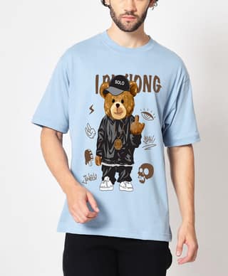 SCOTT FINCHER Men's Streetwear Hip Hop T-Shirt, Cotton Short Sleeve Graphic Tee, Casual Loose Fit Tshirt, Summer Tops : AA(ARN)LBLUE_64