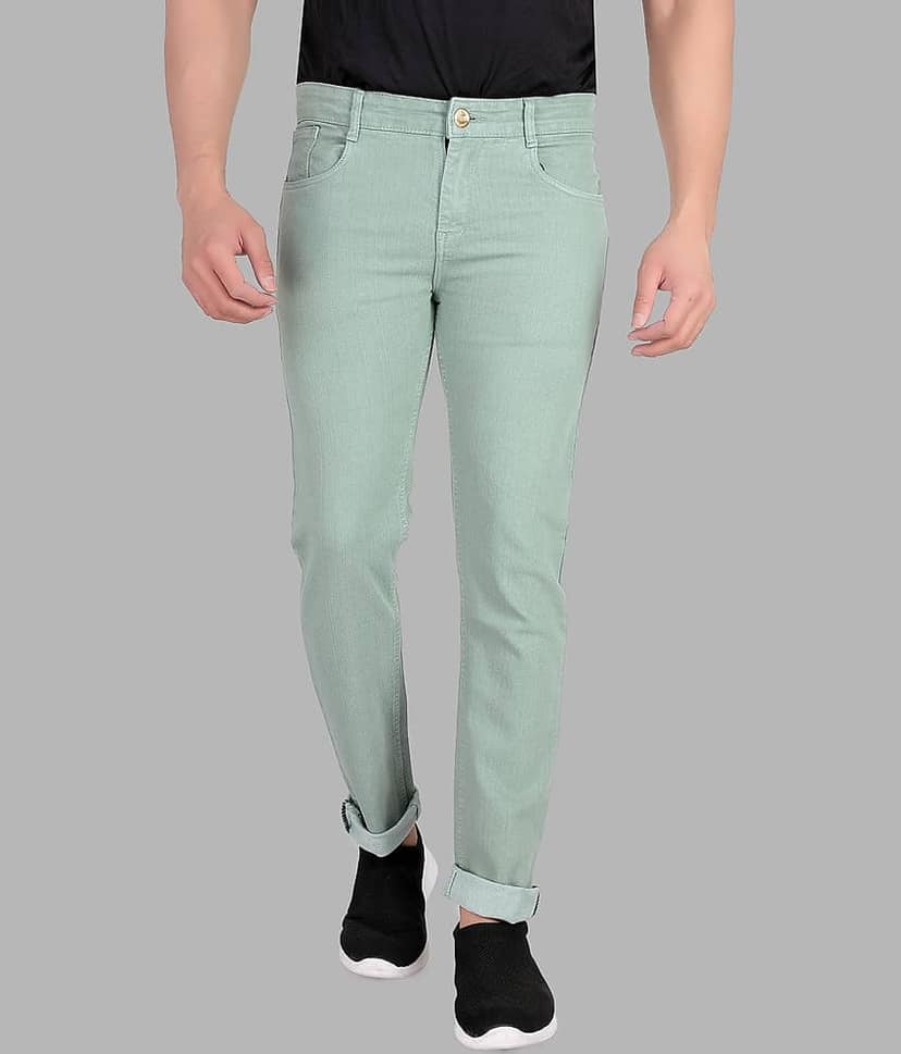 RAGZO Slim Fit Basic Men's Jeans - Light Green ( Pack of 1 )