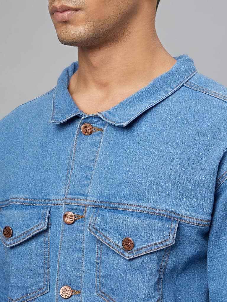 FTX Full Sleeve Solid Men Denim Jacket view 4