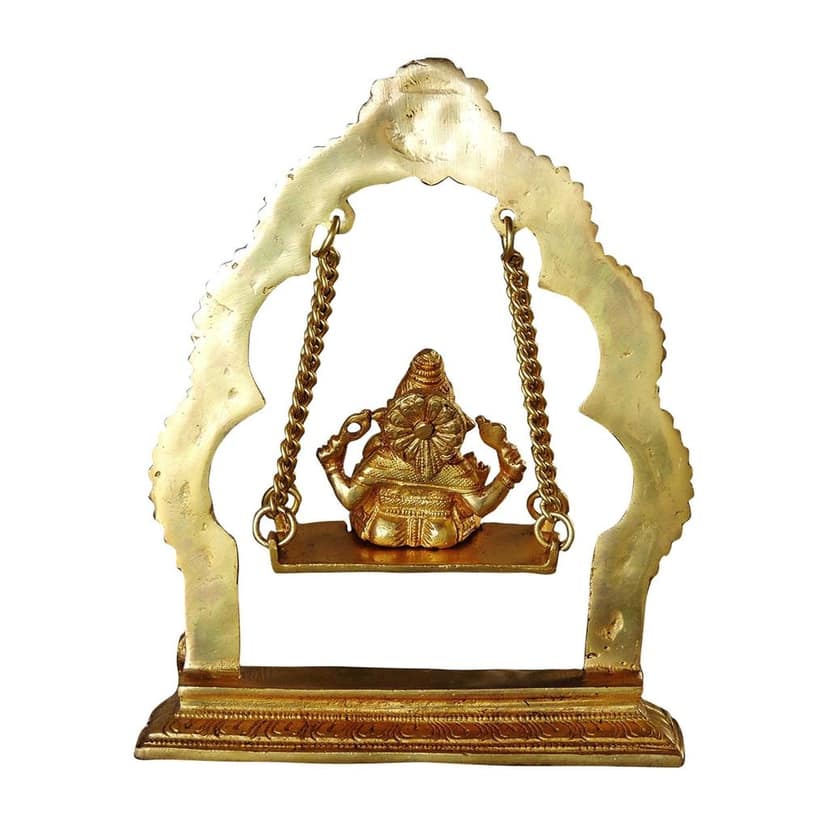 Brass Showpiece Ganesh Jhula God Idol Statue (BSMAS1038 C) view 3