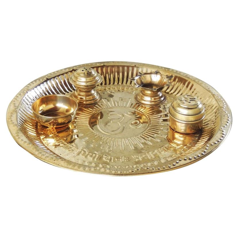 Brass Puja Thali Set (ZMAS218 D) view 3