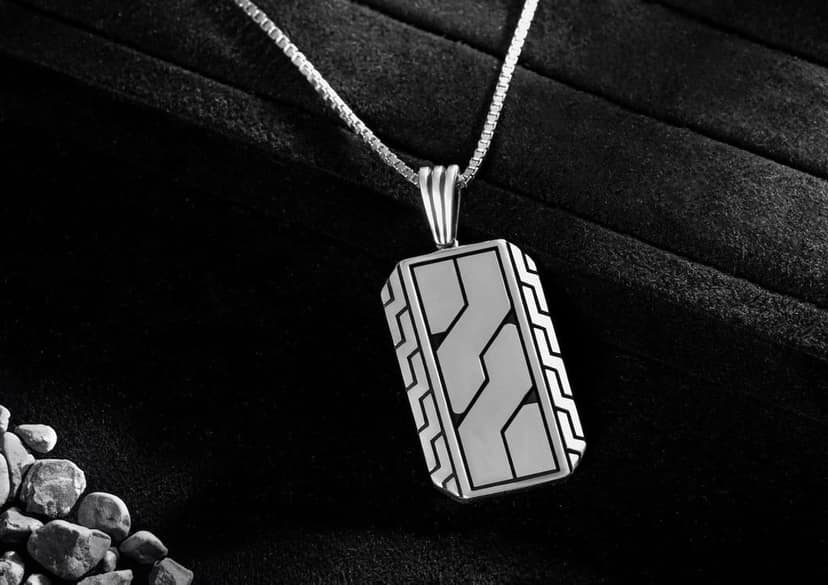 Geometric Dog Tag Pendant