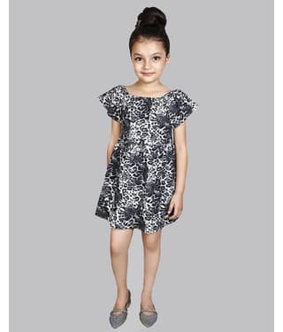 Addyvero Rayon Fit And Flare Dress For Girls ( Pack of 1 , Yellow )
