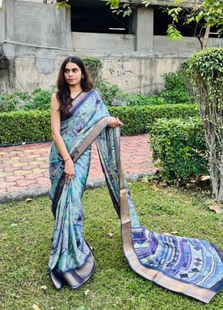 Digital Print Dola Silk Saree