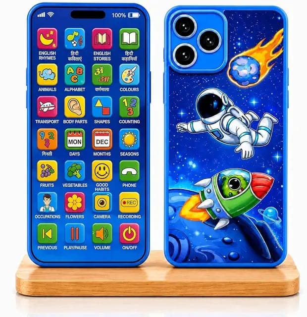 Kids Phone – Rechargeable Toy for Kids with 24 Learning Modes|Talking Dummy Mobile for Boys & Girls Age 2–12|Educational Mobile Phone Toy with, Music & Games Flash Card view 3