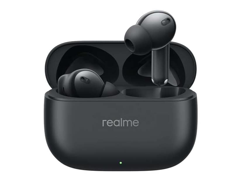 Realme TechLife Earbuds T310 Truly Wireless in Ear Earbuds with 46dB Hybrid ANC, 360 Spatial Audio, 12.4mm Dynamic Bass Driver, Upto 40Hrs Battery - Vibrant Black