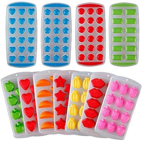 VIVA Smart Push Pop Out Heart Shape Mini Ice Cube Trays with Flexible Silicone Bottom|Heart Shape Silicone Chocolate Mold Maker Ice Cube Tray Freeze Mold Pudding Jelly:18 grids|Pack of 2 view 2