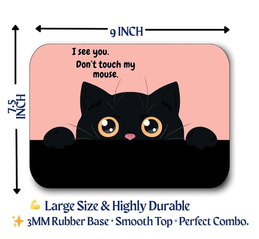 Mouse Pad with Stitched Edge, Premium Mousepad Washable Cloth. Computer Mouse Pad with Non-Slip Rubber Base, Mouse Pads for Computers Laptop Mouse 9x7.5x0.12 inch (Fox Print) view 4