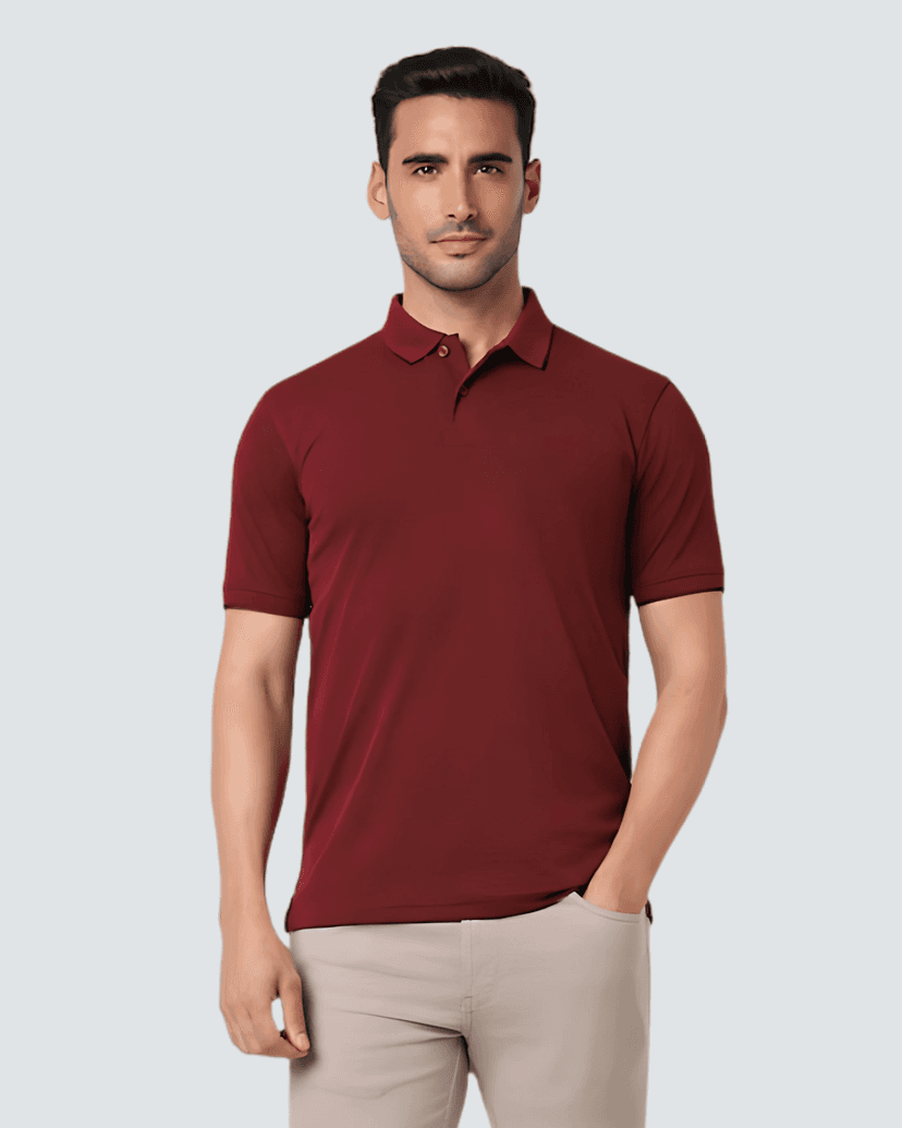 Heganwalk Men’s Polo T-Shirt ( Maroon )