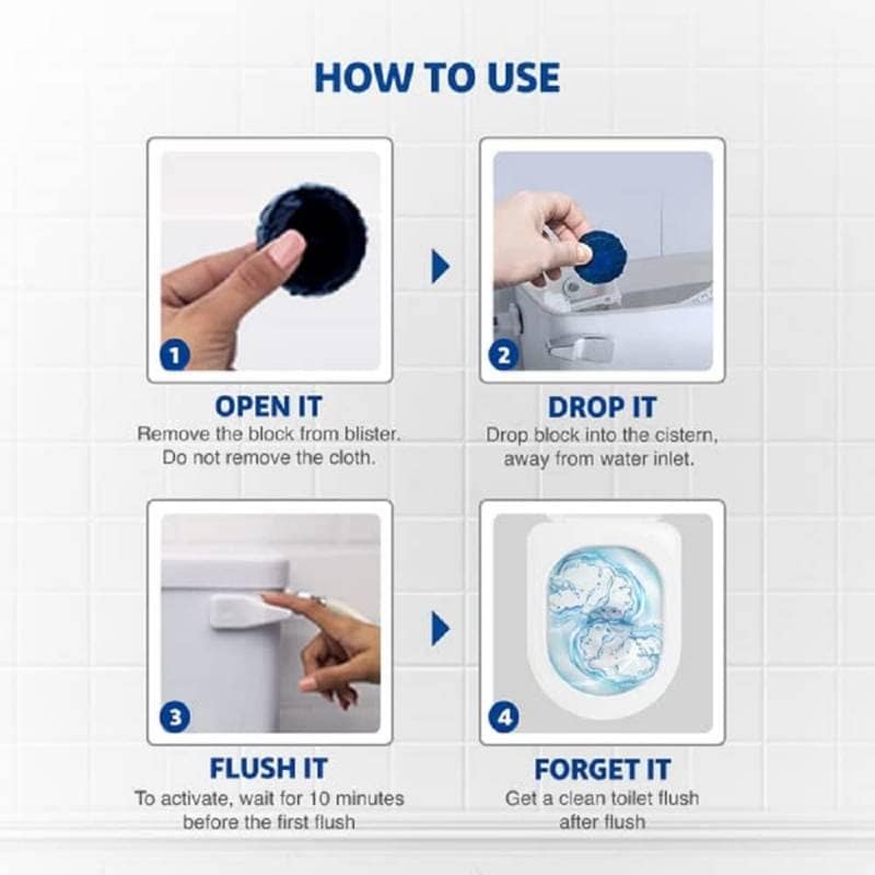 Toilet Flush Tank Cleaner Tablets (Pack of 10) | Continuous Automatic Bowl Cleaning & Deodorizing | Bathroom Hygiene view 4