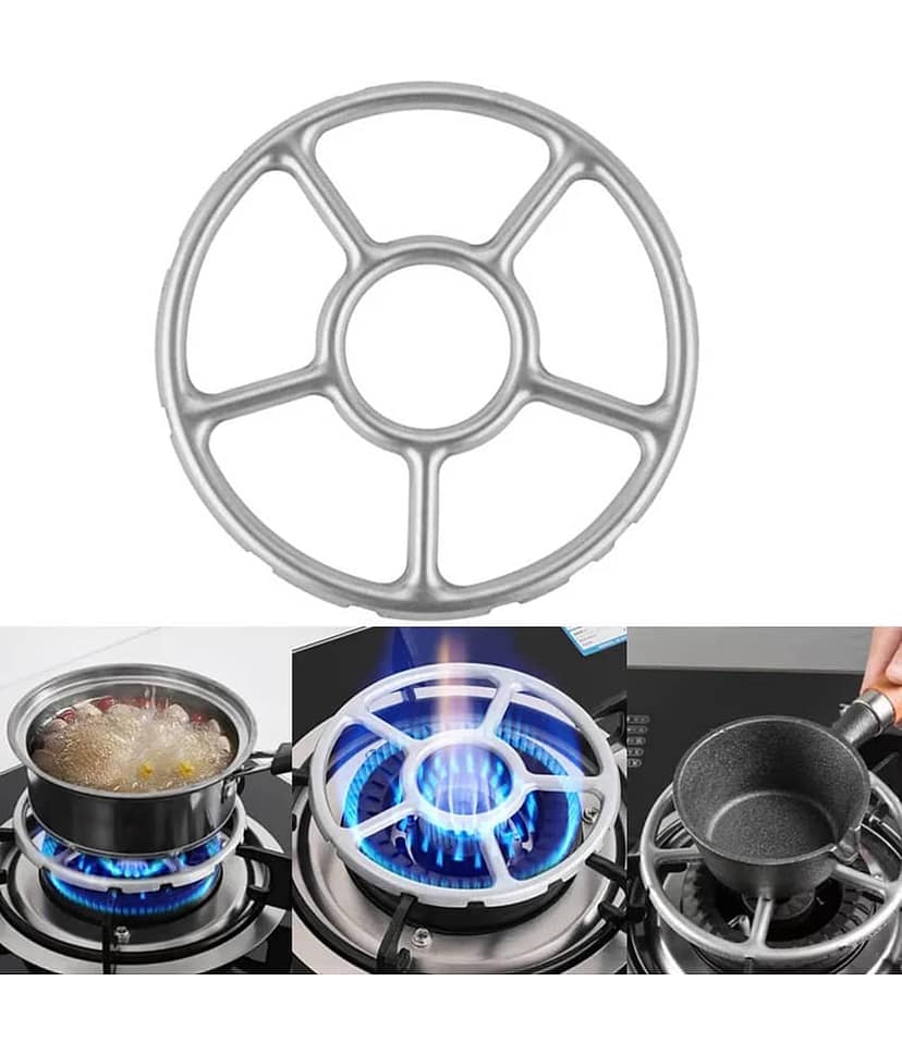 Kitchenware Dark Grey Aluminium Gas Stove Saving Burner Cover Stand ( Set of 1 ) view 2