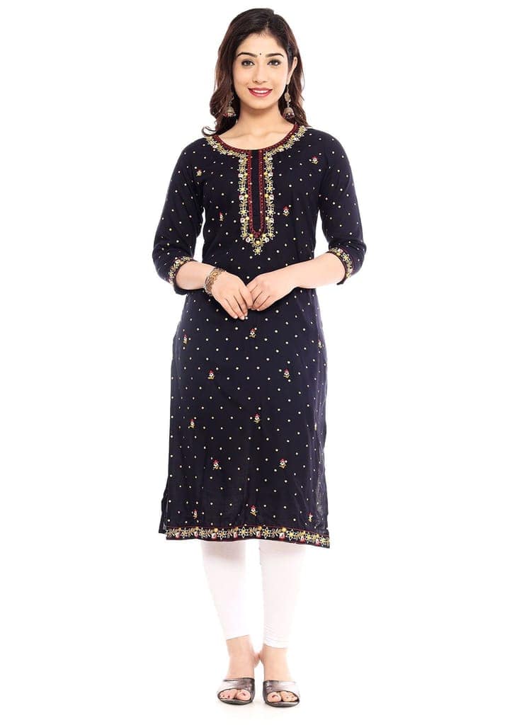 MANMAYEE Women's Rayon Embroidery Straight Kurti | Straight Kurti view 5