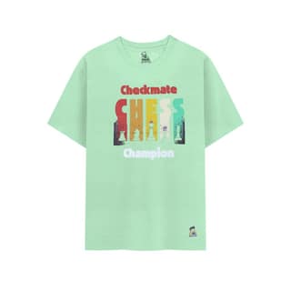 KUCHU Unisex Kids’ T-Shirt| Black Checkmate Digital Print | Soft Cotton-Modal Blend | Comfortable, Breathable & Stylish Casual Wear for Boys & Girls