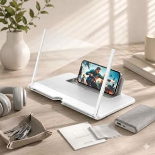 DHRUVINSRI 3D HD Mobile Screen Magnifier – 12-Inch Enlarged Display with Adjustable Stand
