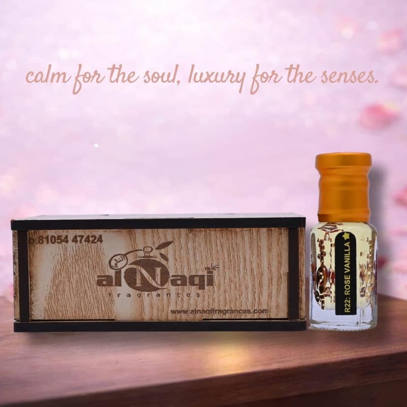 alnaqi fragrances Rose Vanilla Attar_parent|Perfume Oil, Alcohol-Free Roll-On, Arabian Attar with Fresh Rose & Creamy Vanilla Notes, Long-Lasting Concentrated Perfume Oil, Unisex Arabic Fragrance view 4
